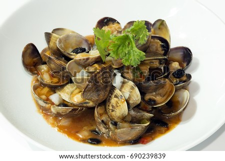 Clam with black bean sauce