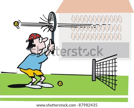 Vector Cartoon Angry Tennis Player Shouting Stock Vector 75681460 ...