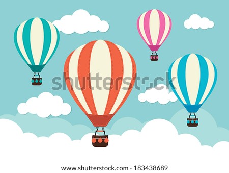 Hot Air Balloon and Clouds