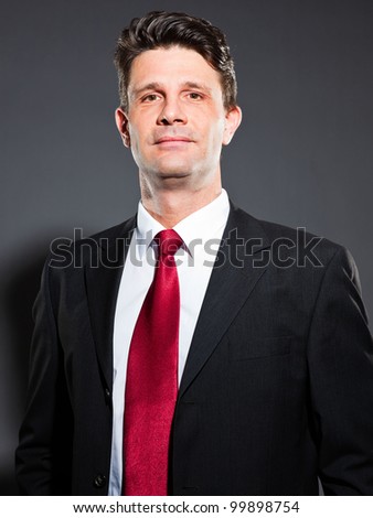 Business Man Dark Grey Suit Red Stock Photo 99898754 - Shutterstock