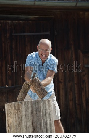 Man Chopping Wood Stock Photos, Images, & Pictures | Shutterstock