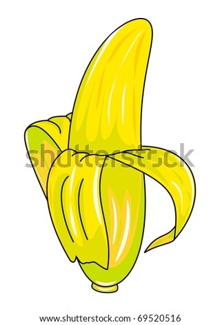 Peeled Banana Banana Peel Stock Vector 103679780 - Shutterstock
