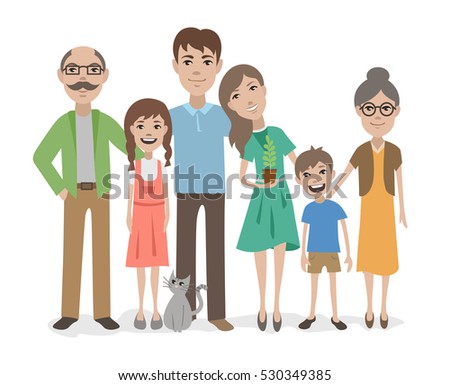 Happy Cartoon Family Stock Vector 188696462 - Shutterstock