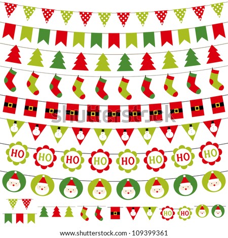 Christmas decoration vector set. Used pattern brushes included.