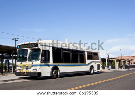 City Bus Stops Downtown District Stock Photo (Edit Now) 86195305 ...