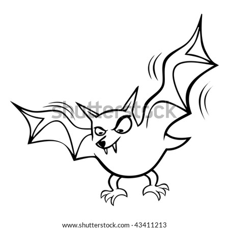 cartoon outline vector illustration bat stock vector 43411213 outline of a bat