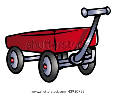 Cartoon Vector Illustration Wagon Stock Vector (Royalty Free) 43910785