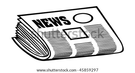 Cartoon Vector Outline Illustration Newspaper Stock Vector 45859297 ...