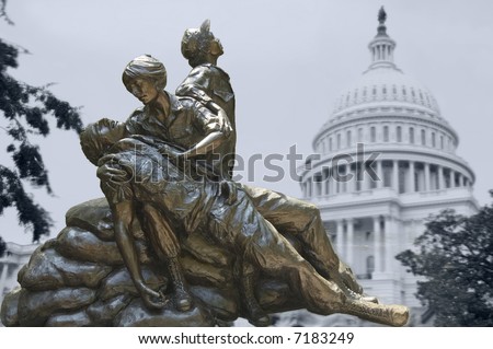 Vietnam War Memorial Statue Clip Art