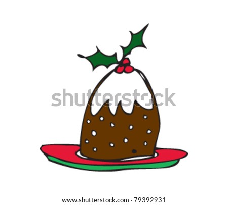 Drawing Christmas Pudding Stock Vector 79392925 - Shutterstock