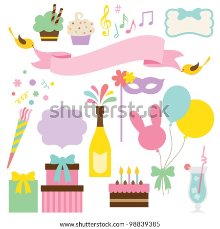 Vector Illustration Party Collection Stock Vector 54093421 - Shutterstock