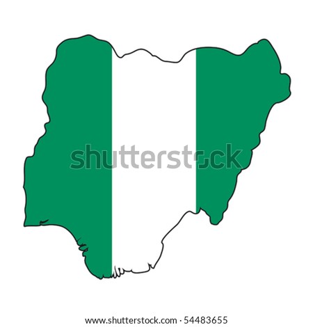 Vector Map Flag Nigeria White Background Stock Vector 32285614 ...