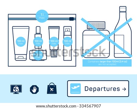 bottle 100ml vector Airport Liquids Baggage Vector Stock Carryon Rules Vector