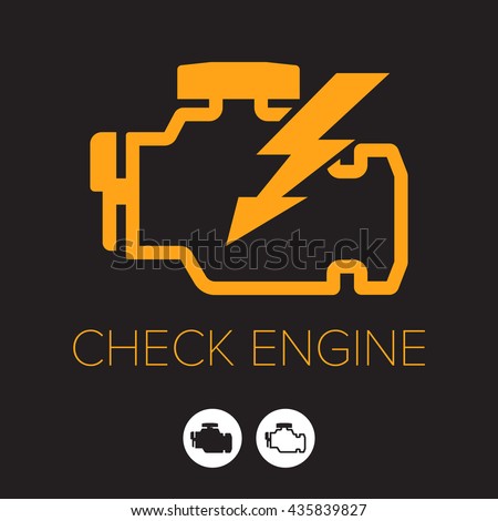 Check Engine Icon Symbol Stock Vector 435839827 - Shutterstock