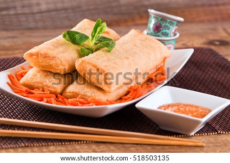 Vegetable spring rolls.