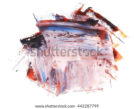 photo colorful grunge brush strokes oil paint isolated on white background