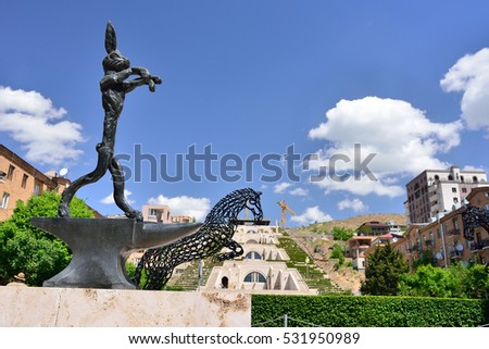 Cascade yerevan at night