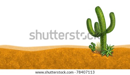 Cactus Desert Symbol Representing Dry Arid Stock Illustration 78420646 ...
