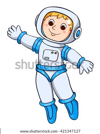 Boy Astronauts Space Suit Vector Cartoon Stock Vector 421347127