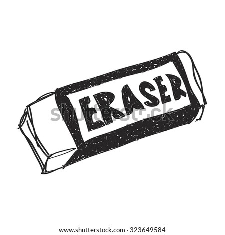 Simple Hand Drawn Doodle Eraser Stock Vector 323649584 - Shutterstock