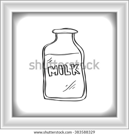 Milk Bottle Black Outlinevector Drawing Stock Vector 518073115