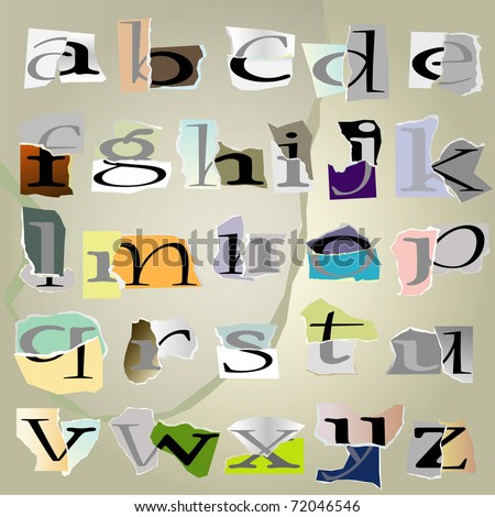 collage vector letter Latters Vector Collage Set Stock Alphabetsmall Based