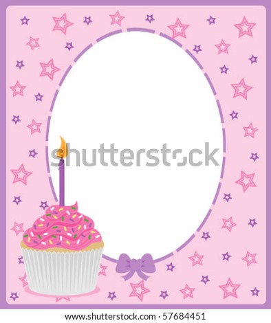 Cute Cupcake Invitation Stock Vector 71537125 - Shutterstock