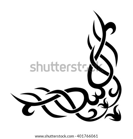 Tattoo Tribal Corner Border Vector Design Stock Vector 401766061 ...