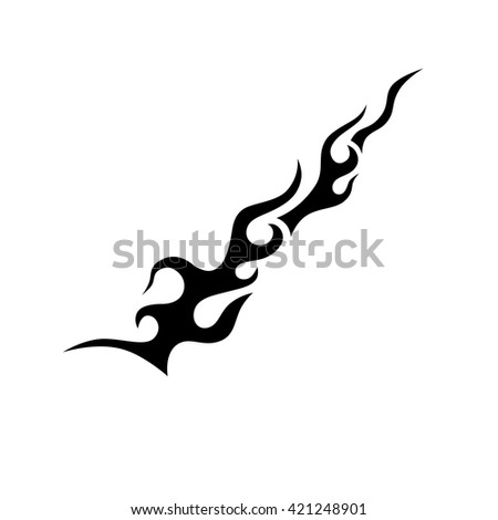 Black Tribal Flames Tattoo Another Design Stock Vector 421248889