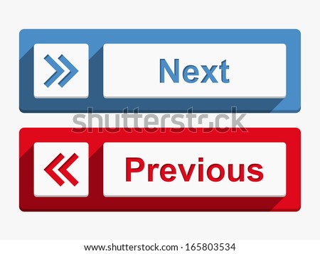 Next Previous Buttons Flat Design Vector Stock Vector 165803534 ...