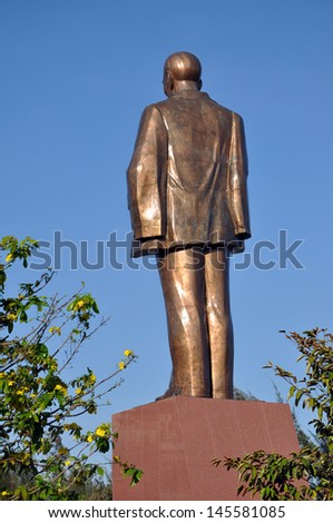 CAN THO - FEB 17: Statue of Vietnam's revered leader Ho Chi Minh (also called Uncle Ho) in the main square of Can Tho city, Mekong delta. On February 17, 2013, in Can Tho Vietnam
