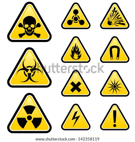 Signs of danger. Illustration on white background for design - stock vector