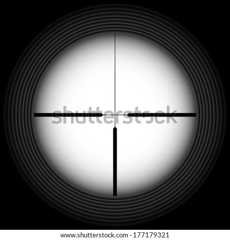 Black-and-white crosshair with blank space. Military and weapon - stock ...