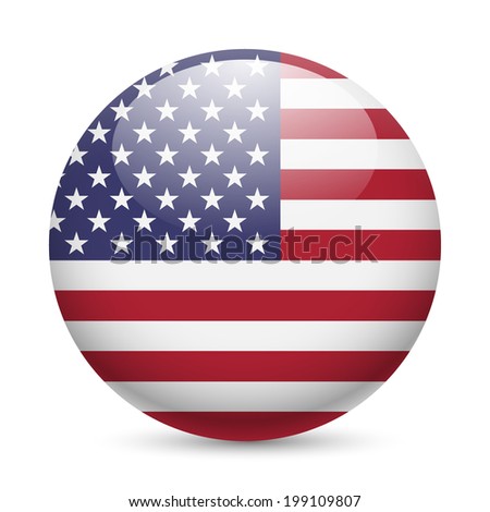 Download Flag Usa Round Glossy Icon Button Stock Vector 199109807 ...