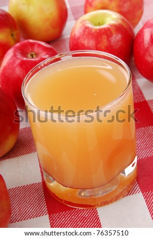 Fresh unfiltered organic apple juice - stock photo