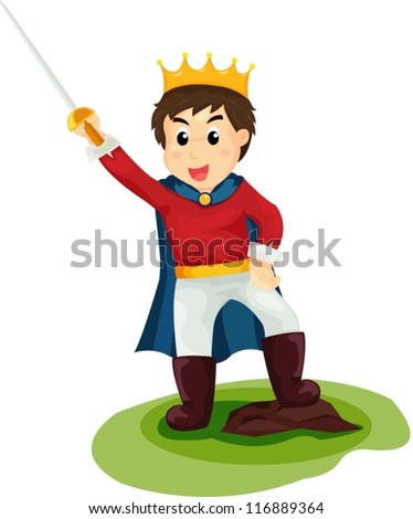 Illustration Isolated Cartoon Prince On White Stock Vector 116889364