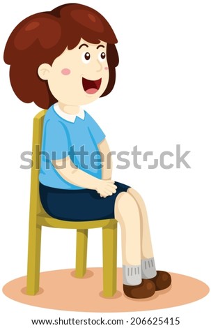 Teen Student Girl Sitting Her School Stock Vector 421328146 - Shutterstock