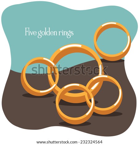 Five Golden Rings Twelve Days Of Christmas EPS 10 Vector Illustration Five Golden Rings Twelve Days Of Christmas EPS 10 Vector Illustration
