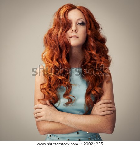 Beauty Portrait. Curly Hair