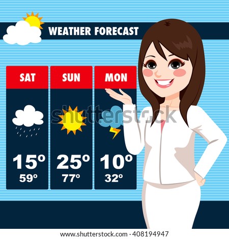Beautiful Young Tv News Weather Reporter Stock Vector Royalty Free 408194947 Beautiful Young Tv News Weather Reporter Stock Vector Royalty Free 408194947