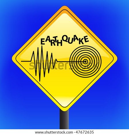 Warning Earthquake Disaster Sign Us Style Stock Illustration 48890254 ...