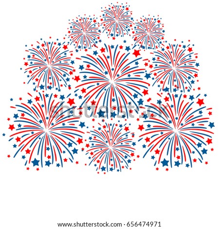 Colorful Firework On White Background Eps10 Stock Vector 137332853