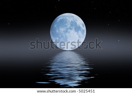 Full Blue Moon Over Cold Night Stock Photo 63670081 - Shutterstock