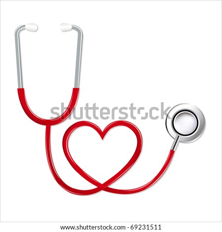 Stethoscope Shape Heart Isolated On White Stock Vector 69231511 ...