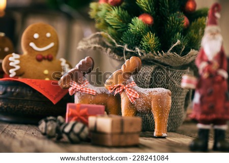 christmas decoration gingerbread cookies santa claus and reindeer with christmas tree presents and - Gingerbread Man Christmas Decorations christmas decoration gingerbread cookies santa claus and reindeer with christmas tree presents and - Gingerbread Man Christmas Decorations