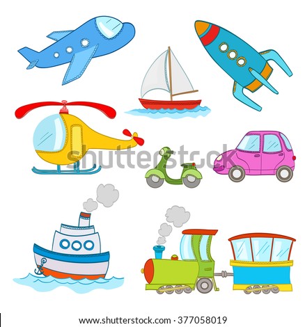 Set Air Water Transport Vehicles Illustrations Stock Vector 471028157 ...