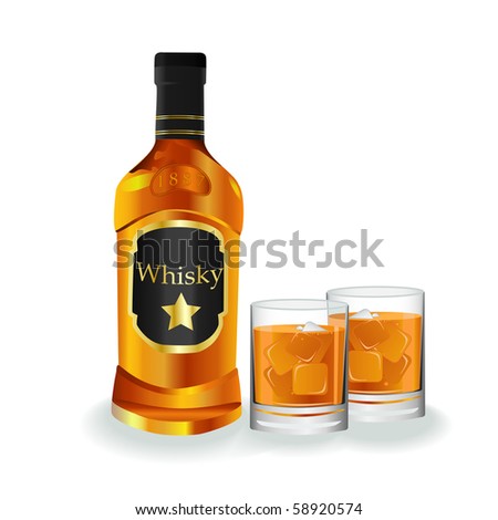 bottle whiskey vector Stock Realistic Vector Whiskey Whiskey Blank Glass Bottle