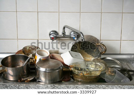 Pile Of Dirty Dishes Stock Photos, Images, & Pictures | Shutterstock