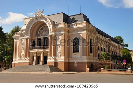 The historic Saigon Opera House in Dong Khoi Street, Ho Chi Minh City, Vietnam.