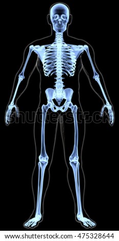 Mans Body Under Xrays 3d Illustration Stock Illustration 475328644 ...